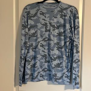 Free Fly blue men's long sleeve camo shirt